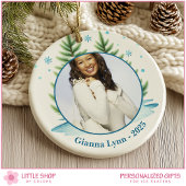 Watercolor Ice Skating Penguin Personalized セラミックオーナメント