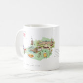 Watercolor Illustrated Map Austria | Monogram コーヒーマグカップ (正面左)
