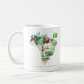 Watercolor Illustrated Map Brazil | Monogram コーヒーマグカップ (左)