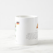 Watercolor Illustrated Map Germany | Monogram コーヒーマグカップ (中央)