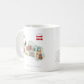 Watercolor Illustrated Map Latvia | Monogram コーヒーマグカップ (正面左)