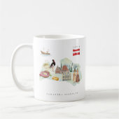 Watercolor Illustrated Map Latvia | Monogram コーヒーマグカップ (左)