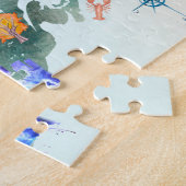 Watercolor Illustrated Map of Canada Art ジグソーパズル (側面)