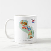 Watercolor Illustrated Map Paraguay | Monogram コーヒーマグカップ (左)