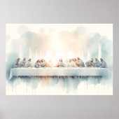 Watercolor illustration of the Last Supper  ポスター (正面)