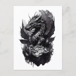 Watercolor ink of northern mythology Fafnir dragon ポストカード