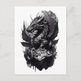 Watercolor ink of northern mythology Fafnir dragon ポストカード
