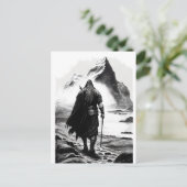 Watercolor ink pencil of Viking warrioir ポストカード (スタンド正面)