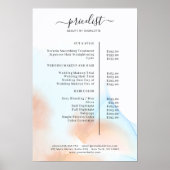 Watercolor Ink Salon Price List Poster ポスター (正面)