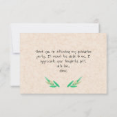 Watercolor Iris on marble background サンキューカード (裏面)