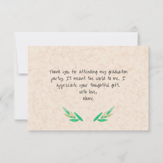 Watercolor Iris on marble background サンキューカード (裏面)