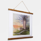 Watercolor Irish Castle in Doolin County Clare 吊り下げ型タペストリー (傾斜あり)