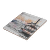 Watercolor Japanese Pagoda & Fuji  タイル (側面)