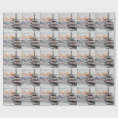 Watercolor Japanese Pagoda & Fuji  ラッピングペーパー (フラット)