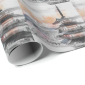 Watercolor Japanese Pagoda & Fuji  ラッピングペーパー (ロールコーナー)