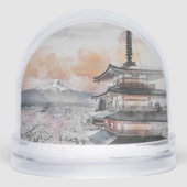 Watercolor Japanese Pagoda & Mt. Fuji Gift (正面)