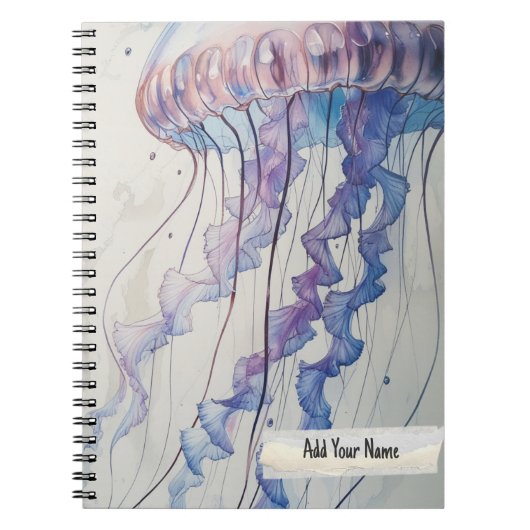 Watercolor Jellyfish Notebook ノートブック (正面)
