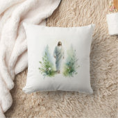 Watercolor Jesus Christ with Botanical Elements – クッション (ブランケット)