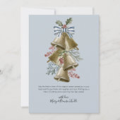 Watercolor Jingle Bells Swag with Bow & Holly シーズンカード (正面)