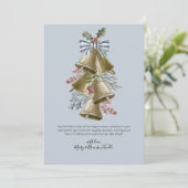 Watercolor Jingle Bells Swag with Bow & Holly シーズンカード (スタンド正面)