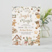 Watercolor Jingle & Mingle Christmas Party 招待状 (スタンド正面)