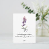WATERCOLOR JULY LARKSPUR BIRTH FLOWER ポストカード (スタンド正面)