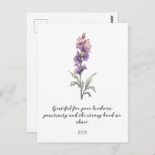 WATERCOLOR JULY LARKSPUR BIRTH FLOWER ポストカード (正面/裏面)