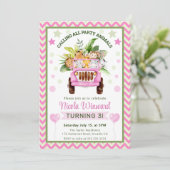 Watercolor Jungle Safari Animals Birthday 招待状 (スタンド正面)