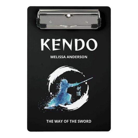 Watercolor Kendo Practice Journal Practitioners ミニクリップボード (正面)