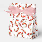 Watercolor koi carp artwork in red & white フェイバーボックス (正面サイド)