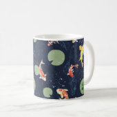Watercolor Koi Fish Pond Seamless Pattern コーヒーマグカップ (正面右)