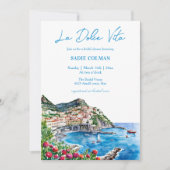 Watercolor La Dolce Vita Italian Bridal Shower  招待状 (正面)