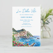 Watercolor La Dolce Vita Italian Bridal Shower  招待状 (スタンド正面)