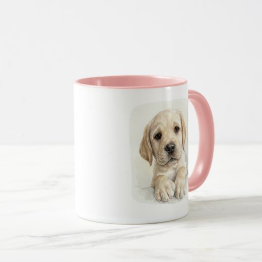 Watercolor Labrador Puppy Mug マグカップ (正面右)