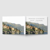 Watercolor Lake Como Italian Wedding ゲストブック (全面)