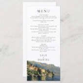 Watercolor Lake Como Italy Destination Wedding メニュー (正面/裏面)