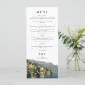 Watercolor Lake Como Italy Destination Wedding メニュー (スタンド正面)