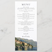 Watercolor Lake Como Italy Destination Wedding メニュー (正面)