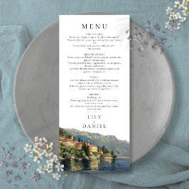 Watercolor Lake Como Italy Destination Wedding メニュー