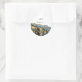 Watercolor Lake Como Italy Destination Wedding ラウンドシール (バッグ)