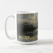 Watercolor Landscape Custom Name Mug コーヒーマグカップ (左)