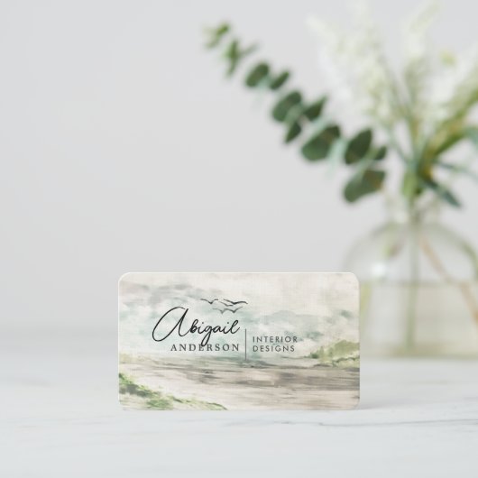 Watercolor Landscape Luxury Professional Signature 名刺 (スタンド正面)