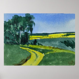 Watercolor Landscape Painting  ポスター