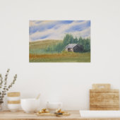 Watercolor Landscape Painting ポスター (キッチン)