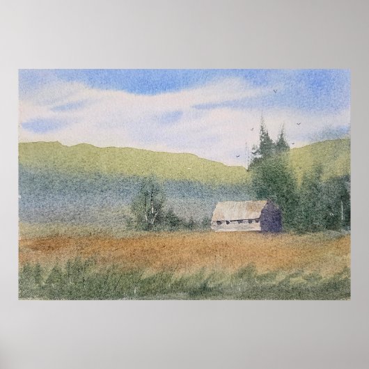 Watercolor Landscape Painting ポスター (正面)