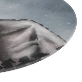 Watercolor landscape round  カッティングボード (角)
