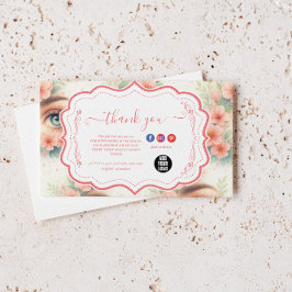 Watercolor Lash Artist サンキューカード