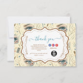 Watercolor Lash Artist Floral Beauty Studio サンキューカード (正面)