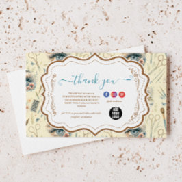 Watercolor Lash Artist Floral Beauty Studio サンキューカード