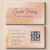 Watercolor Lash Technician QR Code 名刺